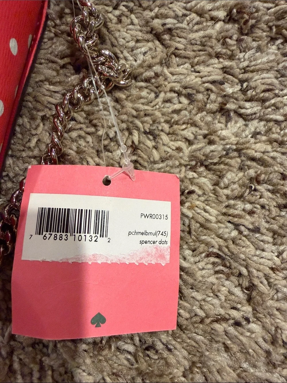 Kate Spade Hot Pink Polka Dot Saffiano Leather Crossbody with Gold Chain